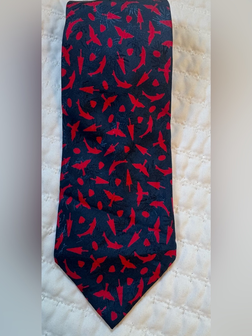 NWT Venanzi 100% Silk Handmade in Italy Novelty Shark Bird Necktie